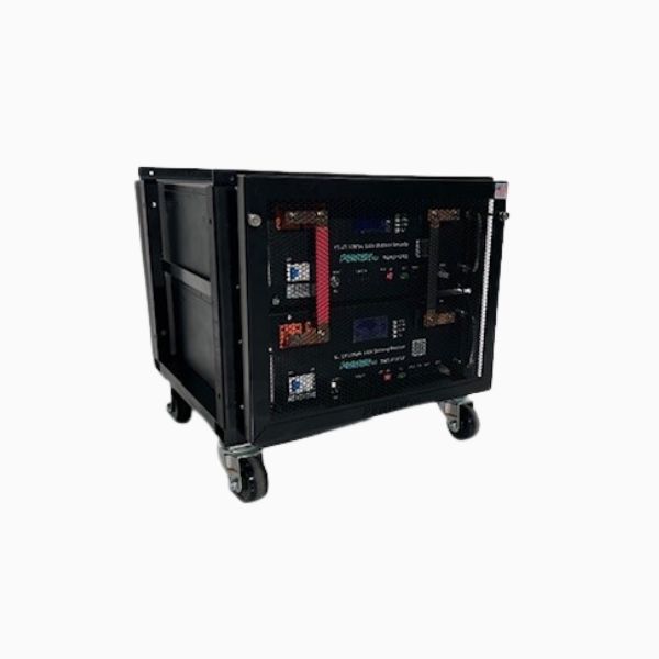 2 tier modular battery rack for B48LPI5 V2 batteries with cover