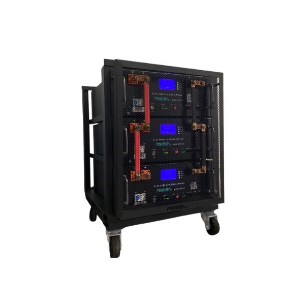 3 tier modular battery rack for B48LPI5 V2 batteries with cover.